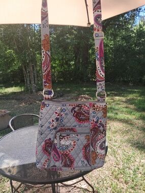 Vera Bradley Quilted Paisley Crossbody Bag - Gray